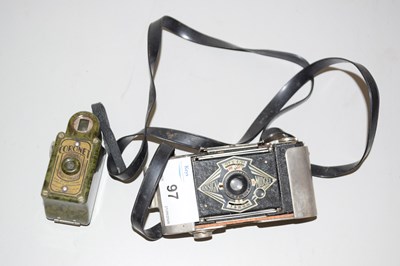 Lot 97 - A Coronet Midget camera together with an...