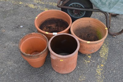 Lot 348 - A group of terracotta plant pots