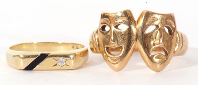 Lot 144 - Mixed Lot: 9ct gold 'Comedy & Tragedy' mask...