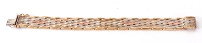 Lot 177 - Modern 9k stamped tri-colour oval link...