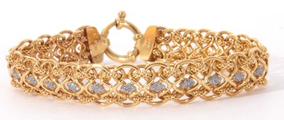 Lot 190 - Modern Italian 9kt stamped decorative link...
