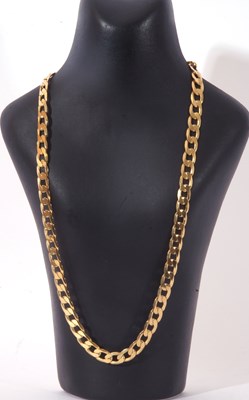 Lot 194 - Modern Italian 9kt stamped flattened curb link...