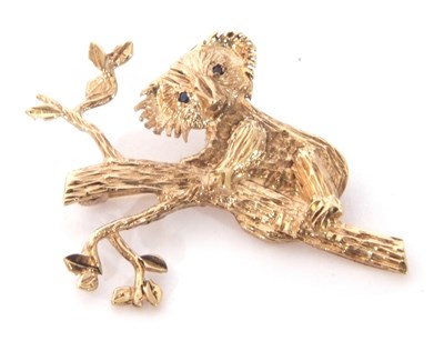 Lot 204 - 9ct gold Koala brooch, the Koala with two...