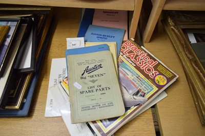 Lot 547 - QUANTITY OF VINTAGE MOTORCAR MANUALS - AUSTIN...