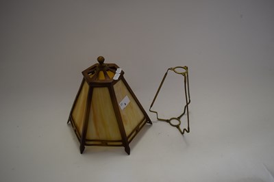 Lot 8 - METAL MOUNTED GLASS HEXAGONAL CEILING LIGHT SHADE