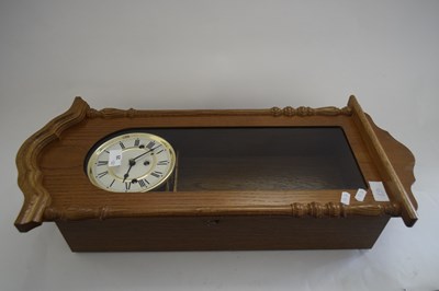 Lot 25 - MODERN OAK CASED WALL CLOCK