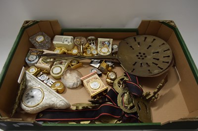 Lot 29 - MIXED LOT : VARIOUS MINIATURE MANTEL CLOCKS,...