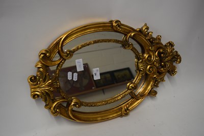 Lot 34 - MODERN OVAL WALL MIRROR SET IN GILT FRAME