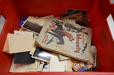 Lot 80 - BOX VARIOUS BLACK AND WHITE PHOTOGRAPHS, STAMP...