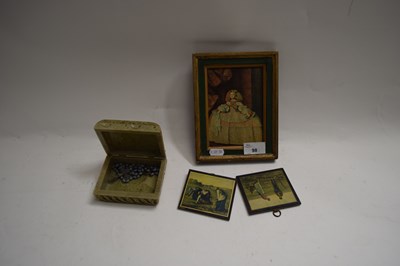 Lot 98 - HARDSTONE TRINKET BOX TOGETHER WITH VARIOUS...