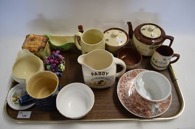 Lot 129 - MIXED LOT : CARRIG WARE TEA SET, VARIOUS JUGS,...