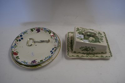 Lot 130 - MASONS FRUIT BASKET PATTERN CHEESE DISH PLUS...
