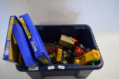 Lot 133 - BOX VARIOUS DIE-CAST TOY VEHICLES, BAYKO...