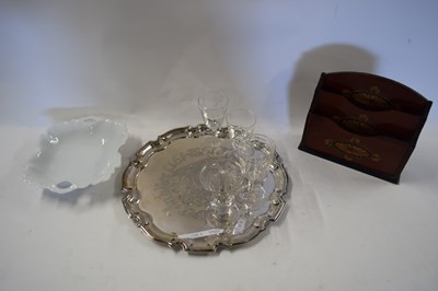 Lot 136A - MIXED LOT : SILVER PLATED TRAY COMMEMORATING...