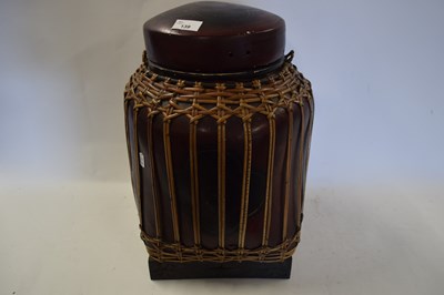 Lot 139 - ORIENTAL LACQUERED AND BOUND FOOD CONTAINER...