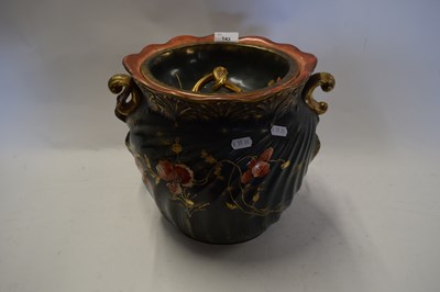 Lot 143 - VICTORIAN FLORAL DECORATED CERAMIC SLOP PAIL