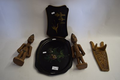Lot 151 - MIXED LOT : PAIR OF HARDWOOD ETHNIC FIGURES,...