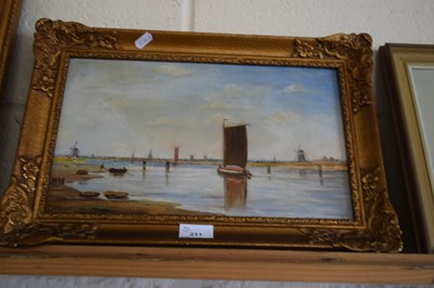 Lot 211 - 20TH CENTURY SCHOOL STUDY OF AN ESTUARY SCENE...