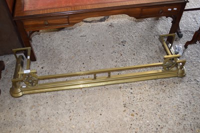 Lot 318 - LATE VICTORIAN BRASS FIRE KERB, 130CM WIDE
