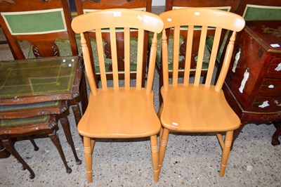 Lot 327 - PAIR OF MODERN SLAT BACK KITCHEN CHAIRS