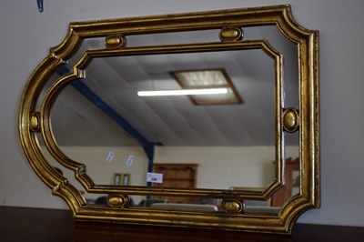 Lot 399 - GILT FRAMED WALL MIRROR, 76CM HIGH