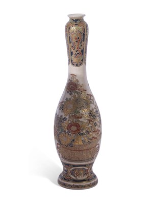 Lot 130 - Satsuma vase, Meiji period, bottle shaped,...