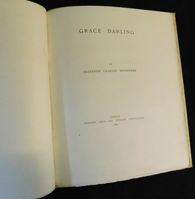 Lot 165 - ALGERNON CHARLES SWINBURNE: GRACE DARLING,...
