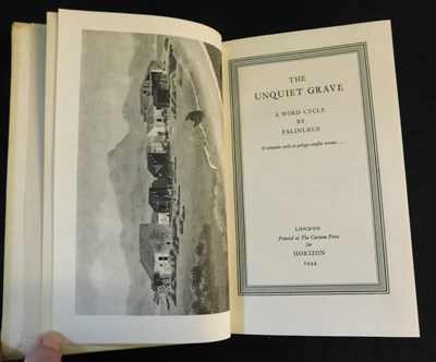Lot 166 - CYRIL CONNOLLY 'PALINURUS': THE UNQUIET GRAVE,...