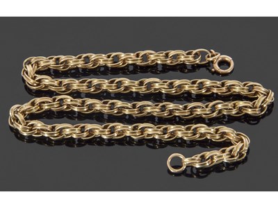 Lot 226 - 750 stamped fancy coiled link necklace, 46cm...