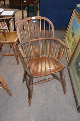 Lot 317 - 19th century ash and elm Windsor chair with...