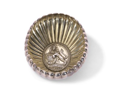 Lot 359 - Unusual small oval silver dish with fluted...