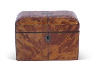 Lot 362 - Mid-19th century tortoiseshell veneered tea...