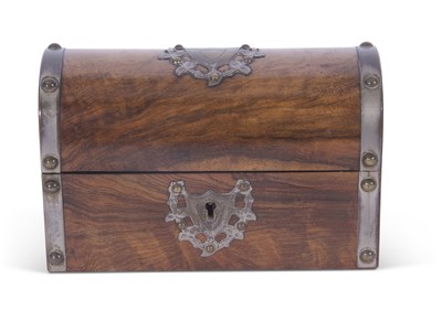 Lot 365 - Victorian walnut and metal mounted scent...