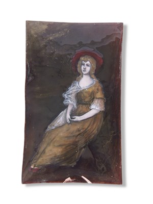 Lot 366 - Unsigned convex enamelled and metal...