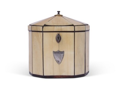 Lot 367 - Georgian ivory and tortoiseshell mounted tea...