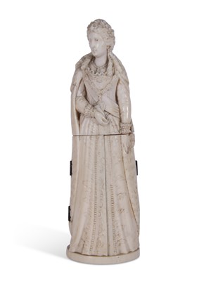 Lot 368 - 19th century Dieppe carved ivory tryptich of a...