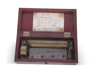 Lot 369 - Ebonised and line inlaid mahogany cased small...