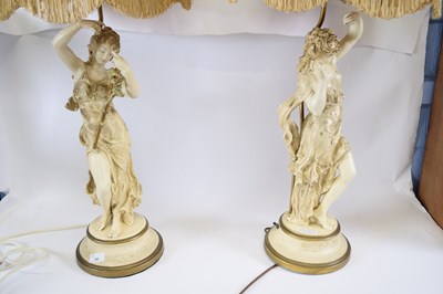 Lot 105 - Two impressive Art Nouveau style table lamps...