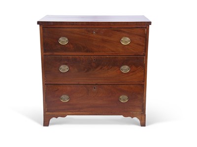 Lot 435 - George III mahogany chest of three long...