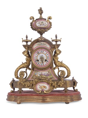 Lot 393 - 19th century gilt metal and porcelain French...