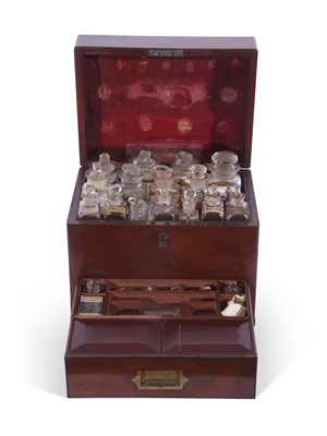 Lot 395 - 19th century mahogany travelling apothecary...