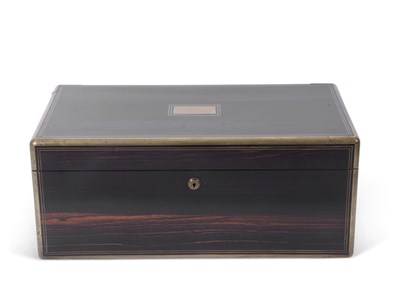 Lot 400 - Victorian coromandel and brass bound writing...