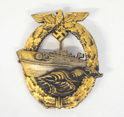 Lot 150 - Third Reich Second Type S-boat war badge, fast...