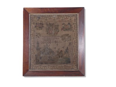 Lot 401 - Large 19th century needlework sampler...
