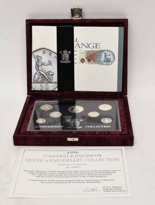 Lot 123 - Cased 1996 silver seven coin anniversary...