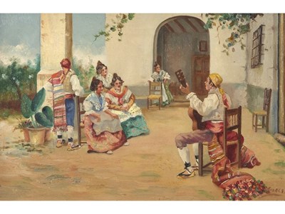 Lot 651 - Iberian School, 20th Century, genre scene,...