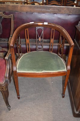 Lot 359 - Edwardian mahogany framed and inlaid bow back...