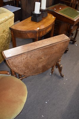 Lot 364 - Victorian burr walnut veneered drop leaf table...