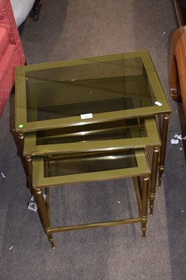 Lot 392 - Nest of three 20th century brass finish and...