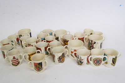 Lot 188 - Extensive quantity of Goss armorial ware tygs